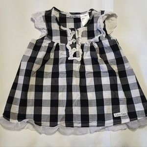 Calvin Klein Baby Girls Plaid Lace Casual Dress Size 6-9M